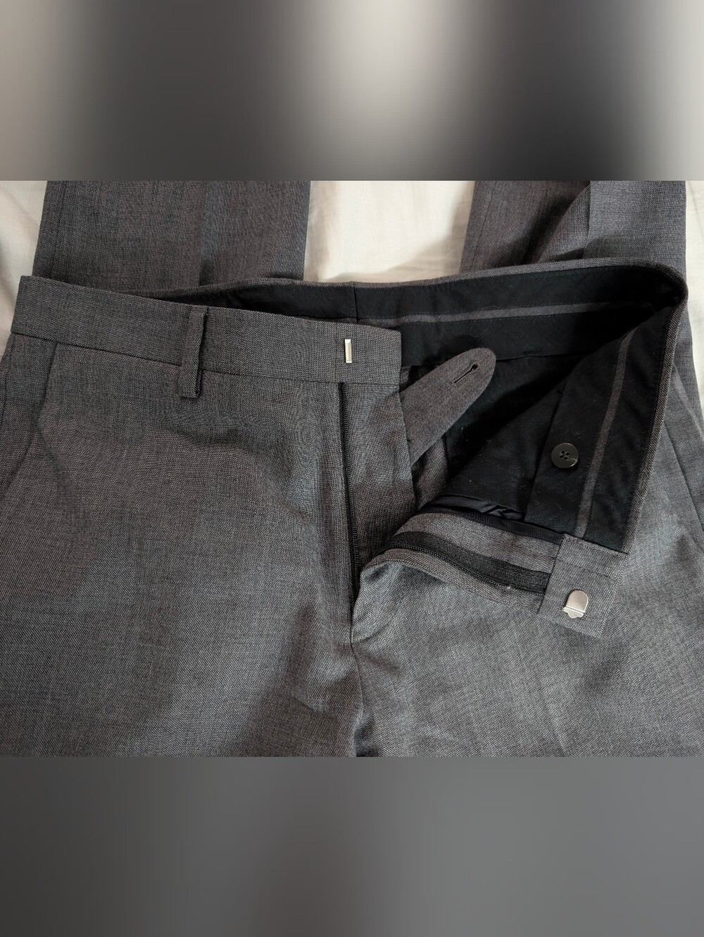 J Crew Ludlow Tollegno Italy Wool Suit Set Blazer 36R Pants 30x30 Slim Charcoal - Picture 11 of 15